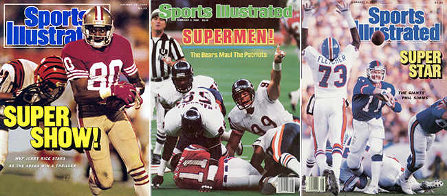 Three of Dr. Z’s Super Bowl gamer covers.